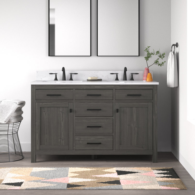 Mercury Row® Atencio 54'' Freestanding Double Bathroom Vanity with
